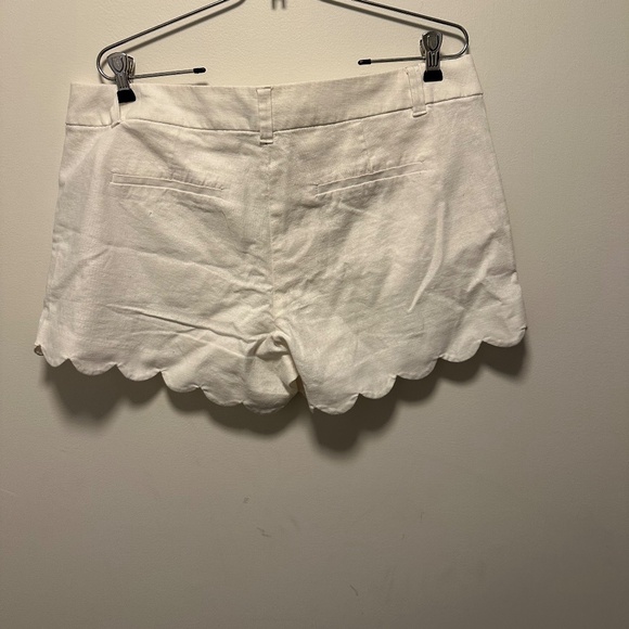 J Crew Women's Shorts White Scallop Hem Size 14 Cotton/Linen NWOT Machine Wash - Picture 3 of 8